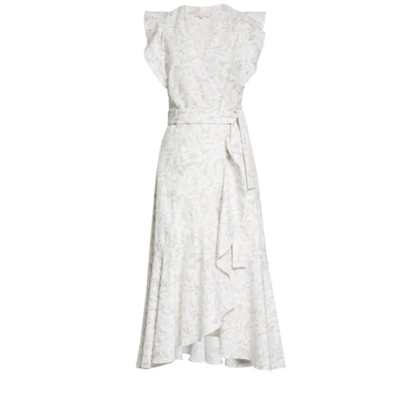 Rebecca Taylor Zadie Cotton Wrap Ruffle Dress 16 - Picture 5 of 9